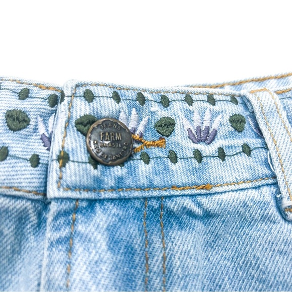 FARM RIO Summer Garden Embroidered Denim Shorts Size 31 - Picture 11 of 16